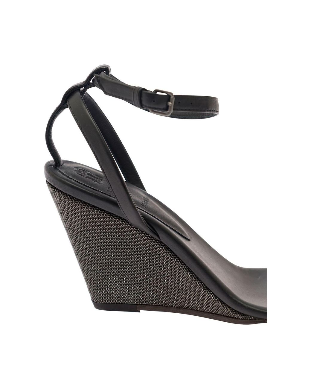 Brunello Cucinelli White Leather Wedge Sandals