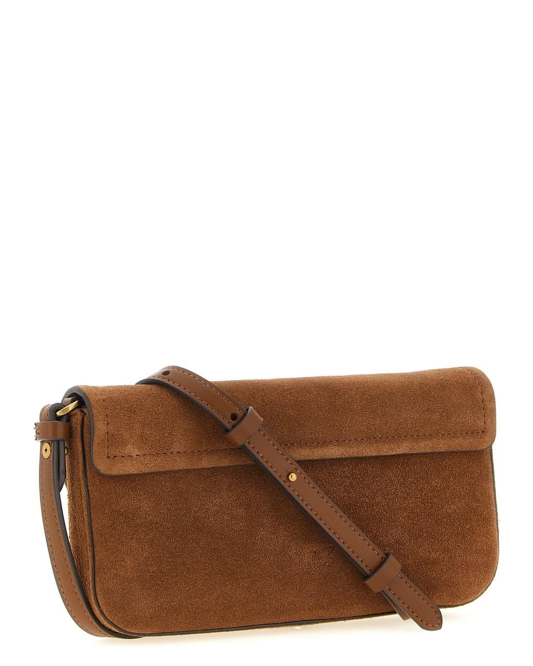 Pinko Brown Saddle Flat Shoulder Bags