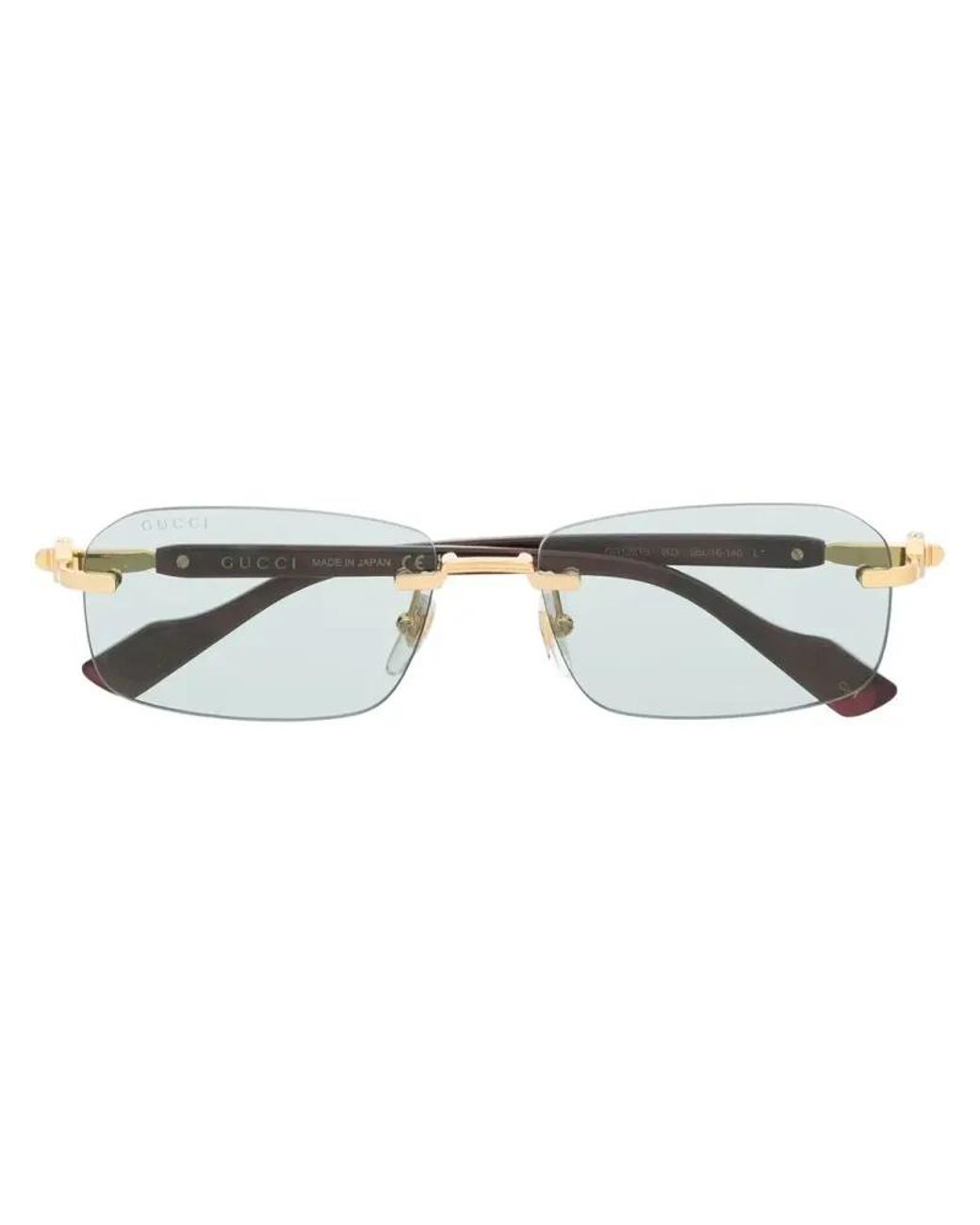 Gucci Metallic Gg1221S Rectangle-Frame Sunglasses