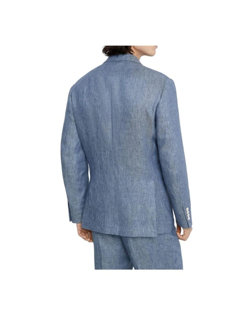 Brunello Cucinelli Blue Light Tailored Blazer for men