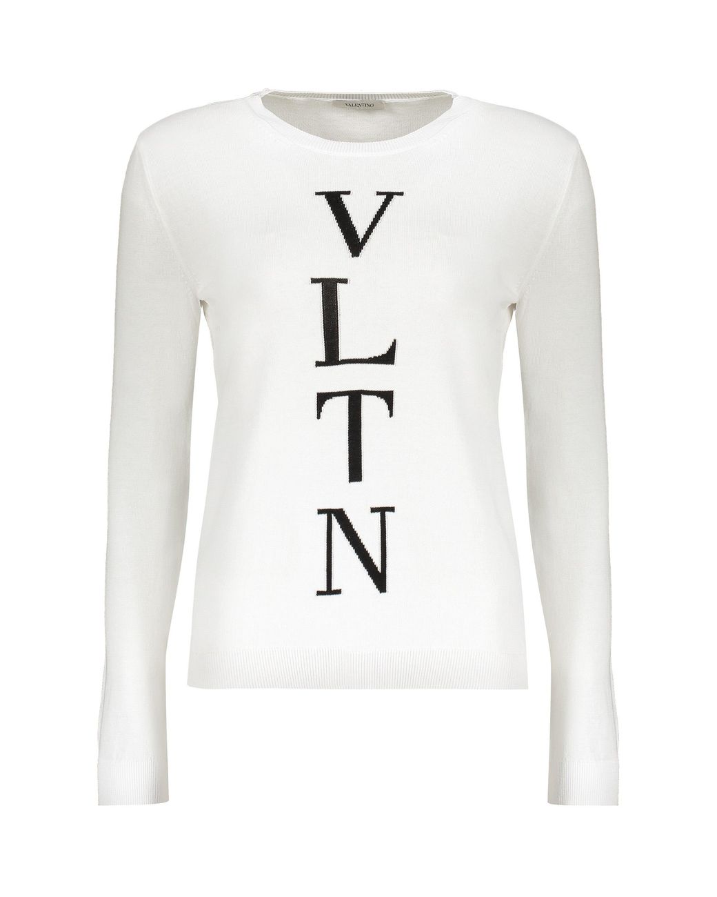 Valentino White Cotton Logo Sweater