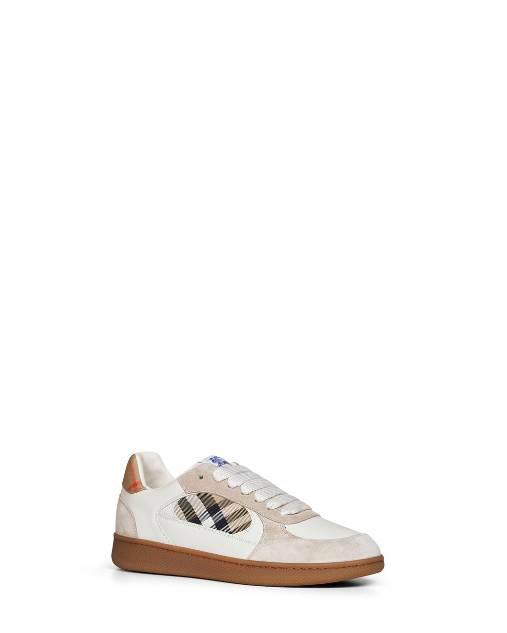 Burberry White Sneakers Terrace Dove-Sand Leather Calf Trainers for men