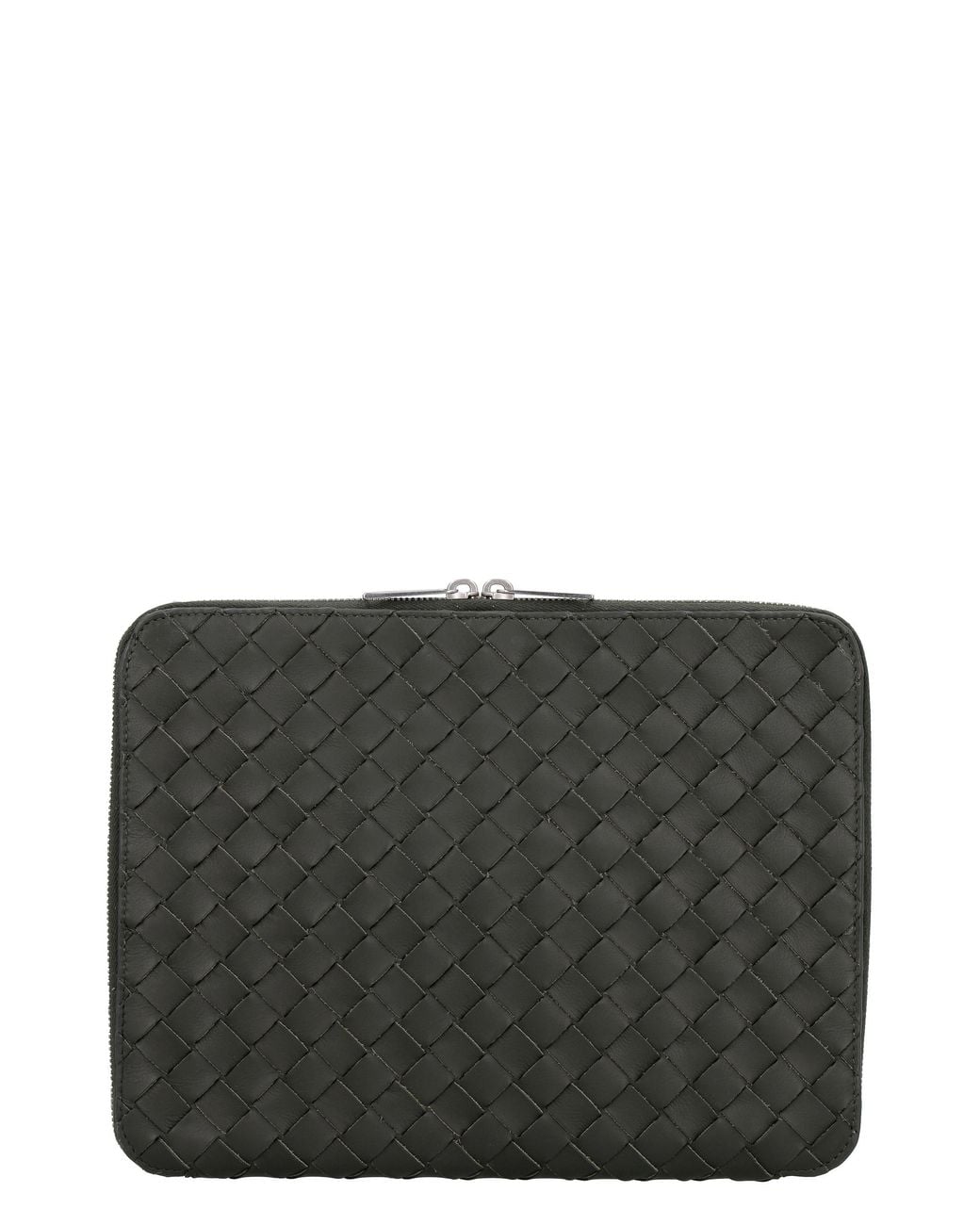 Bottega Veneta Gray Intrecciato Hydrology Document Case Pouch Calf Clutch Bags for men