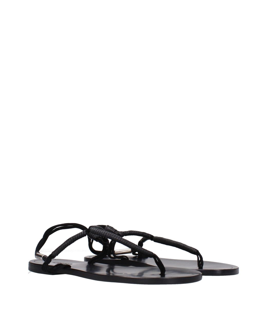 Isabel Marant Black Leather Tie Sandals