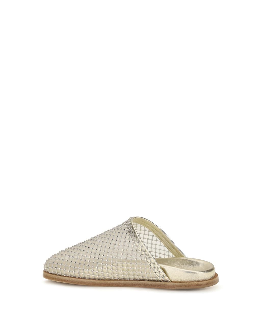 Forte_forte White Mesh Sabot Upper: Fabric; Sole: Rubber Sandal