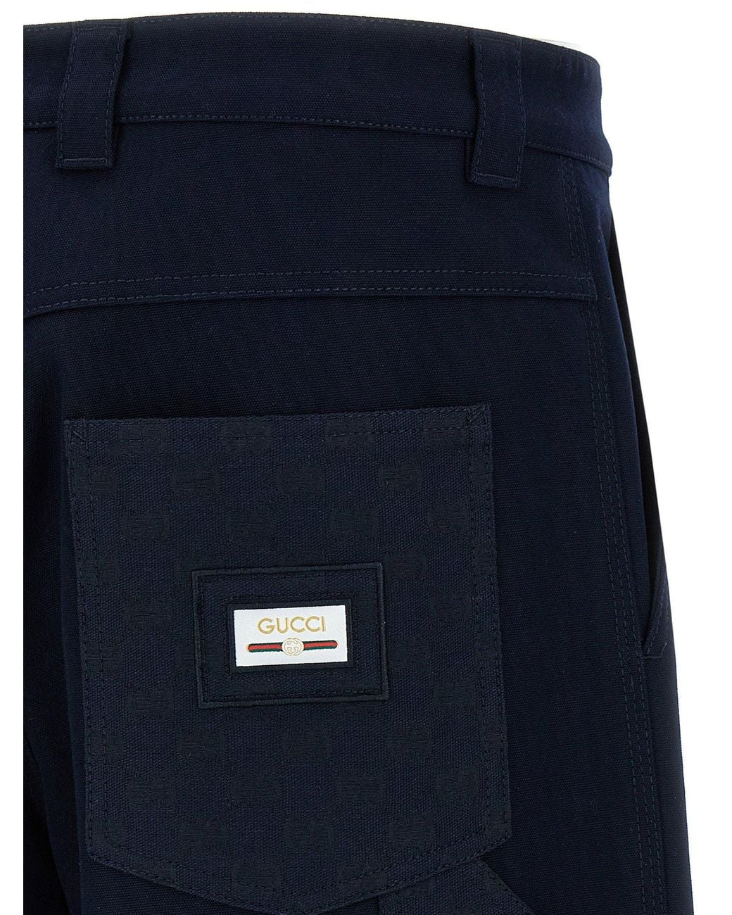 Gucci Blue Incrocio Gg Trousers for men