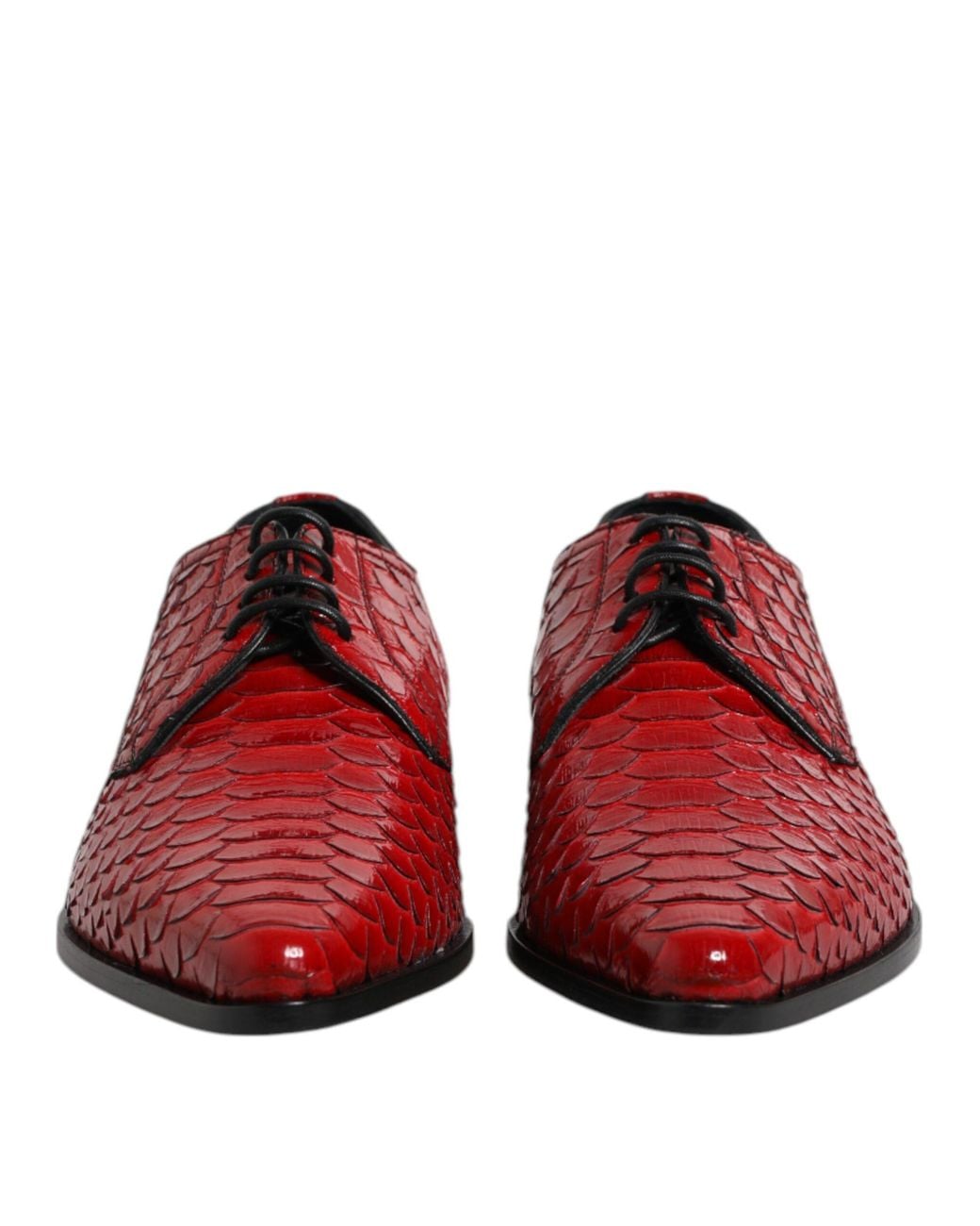 Dolce & Gabbana Red Exotic Leather Lace Up Dress Derby Shoes for men