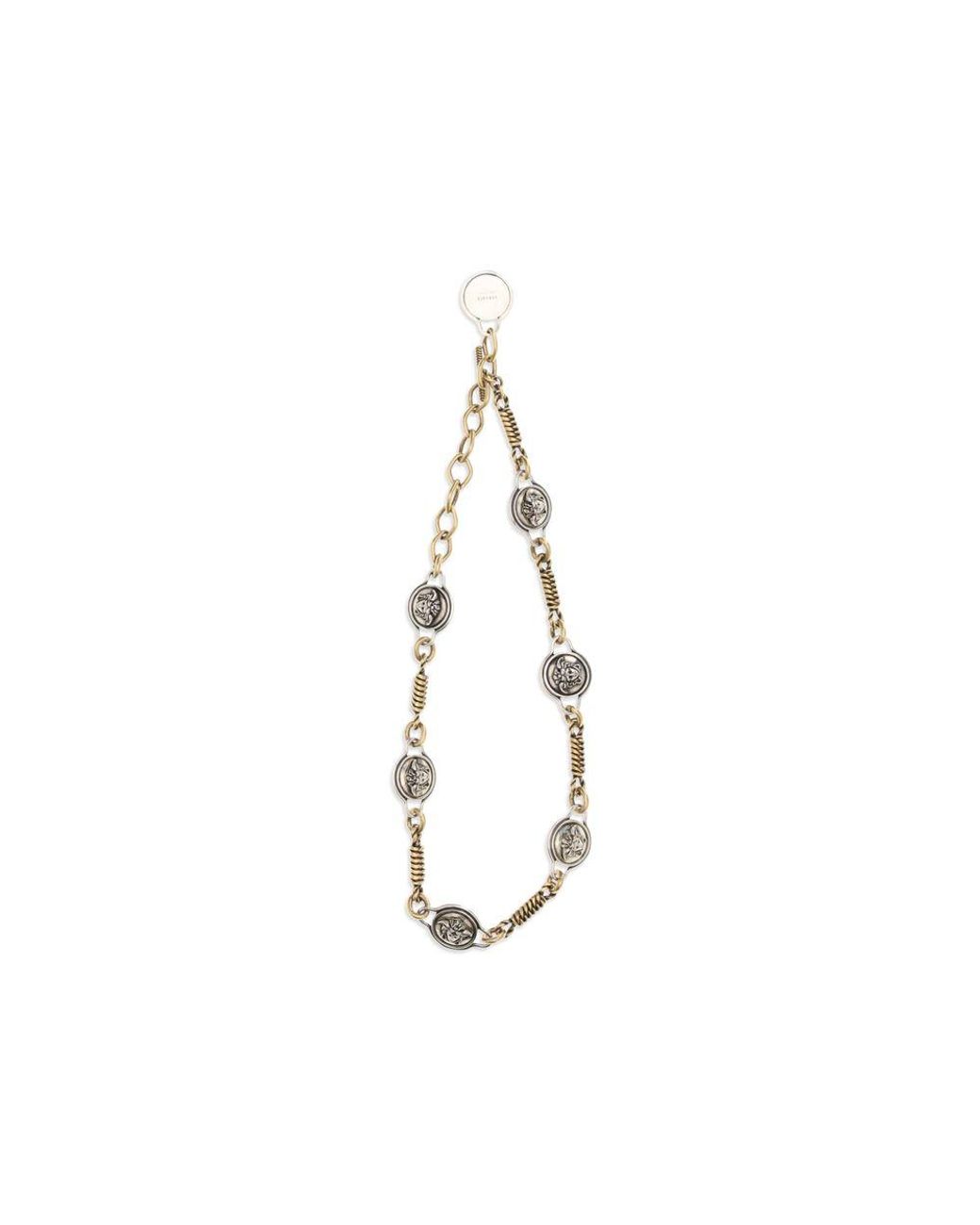 Versace Metallic Silver Brass Necklace
