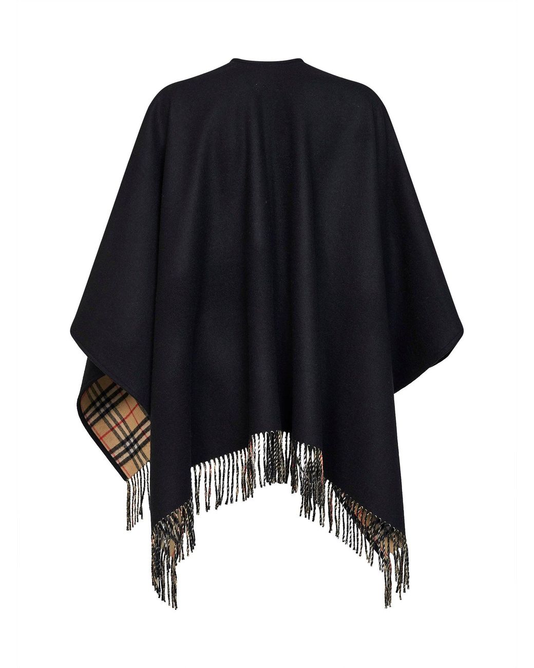 Burberry Blue Cape Reversible Wool-Sand Capes