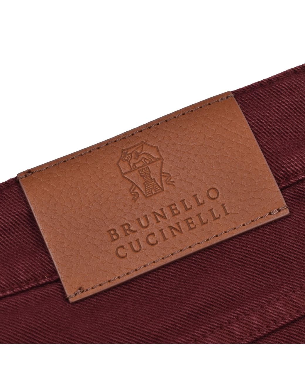 Brunello Cucinelli Red Skinny Cotton Stretch Trousers for men