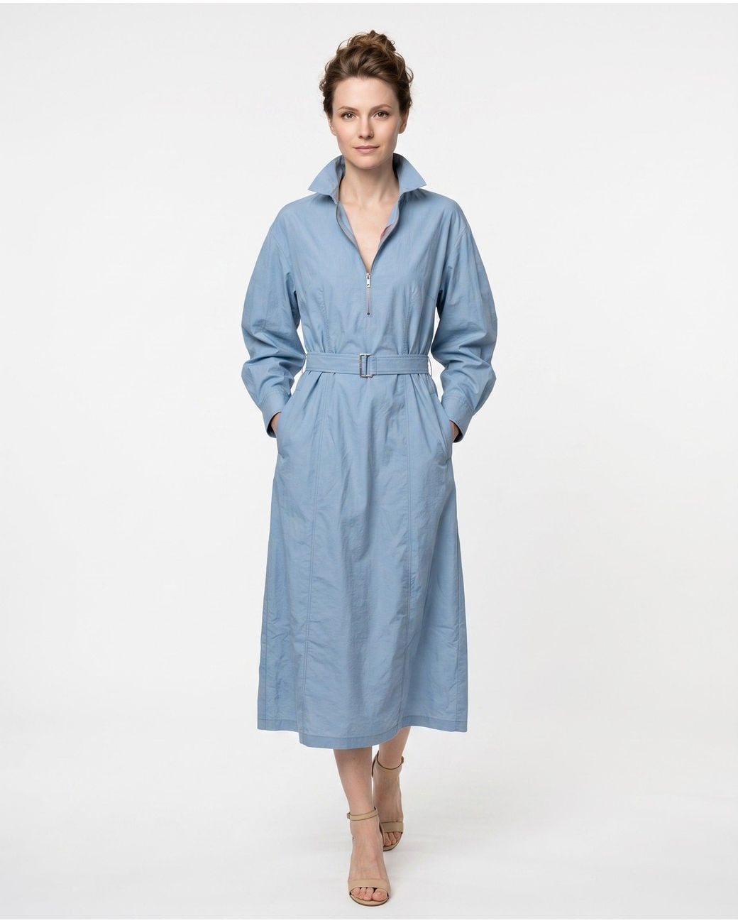 Brunello Cucinelli Blue Light Cotton Dress