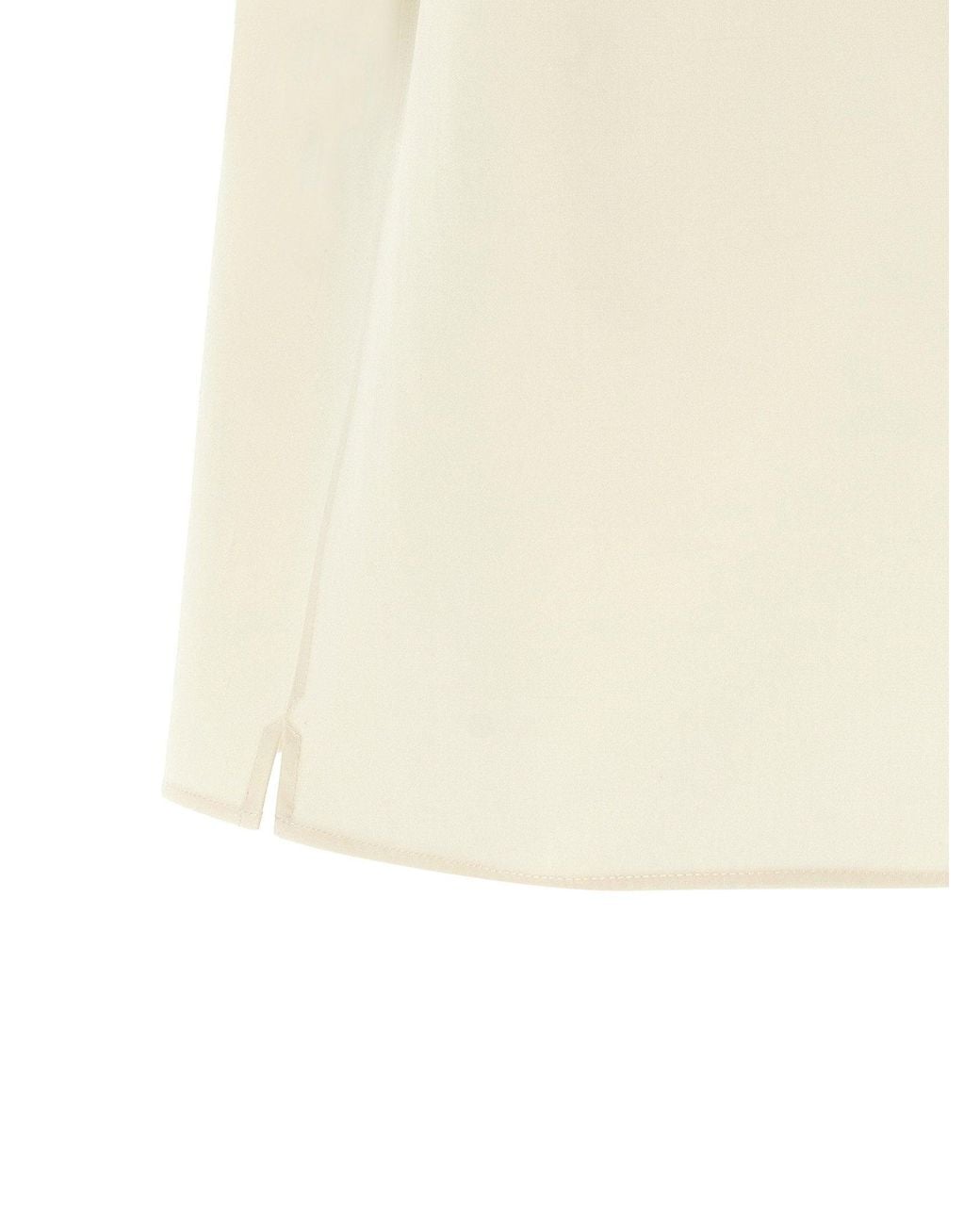 Ferragamo Natural Cotton-Silk Blend With Gancini Embroidery Shirt