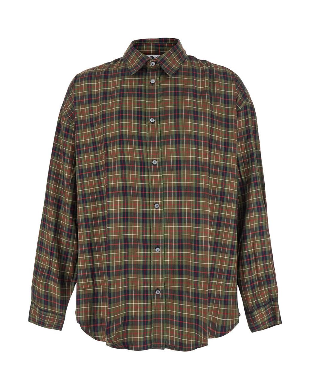 Acne Gray Patchwork Shirt Cotton for men