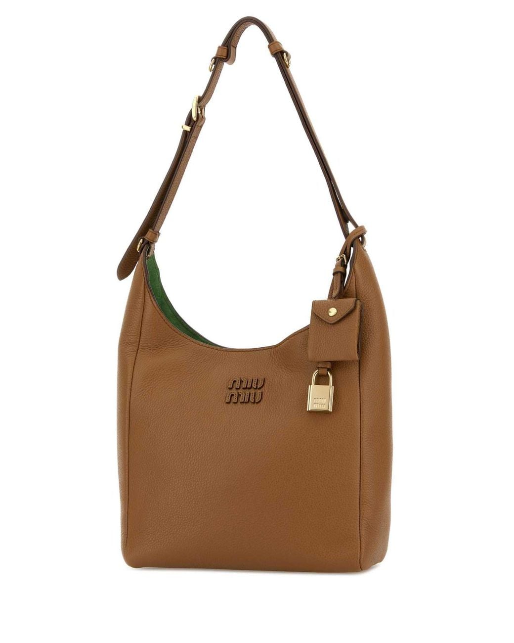 Miu Miu Brown Camel Leather Shoulder Bag