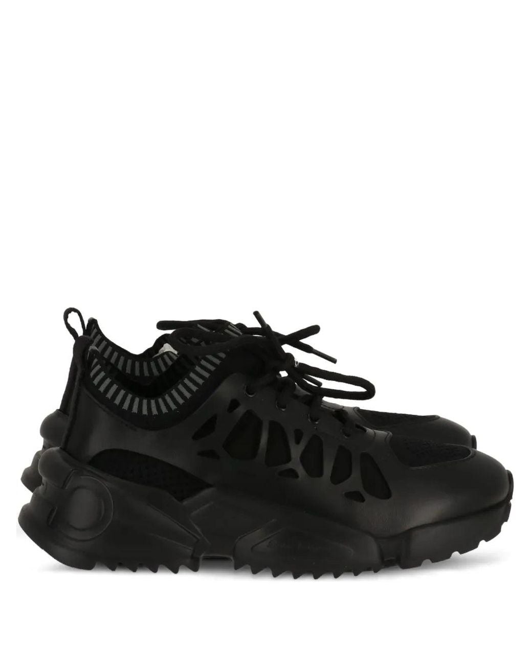 Ferragamo Black Ladies Sneakers, Us
