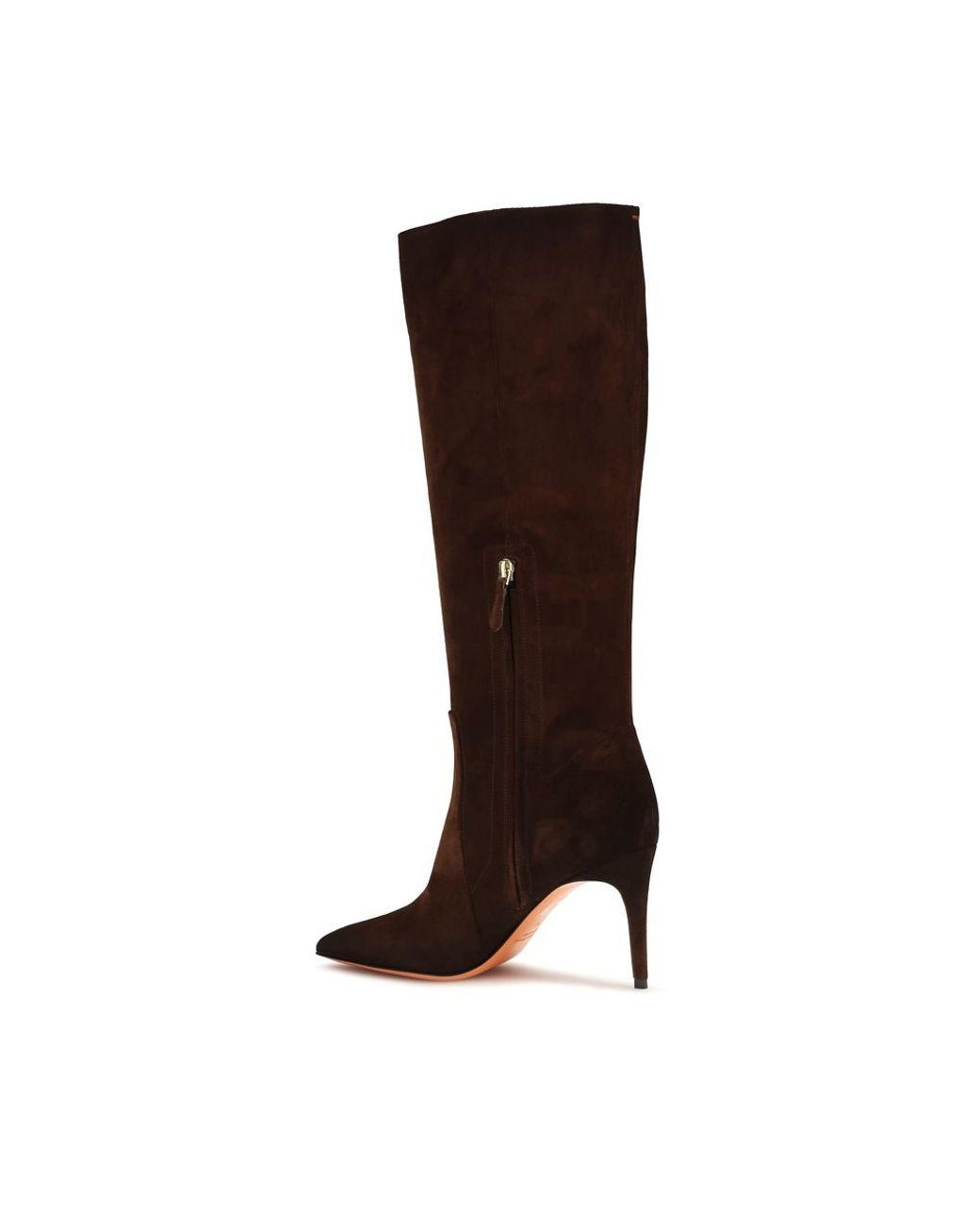 Santoni Brown Calf Leather Bos Taurus High Heel Boots