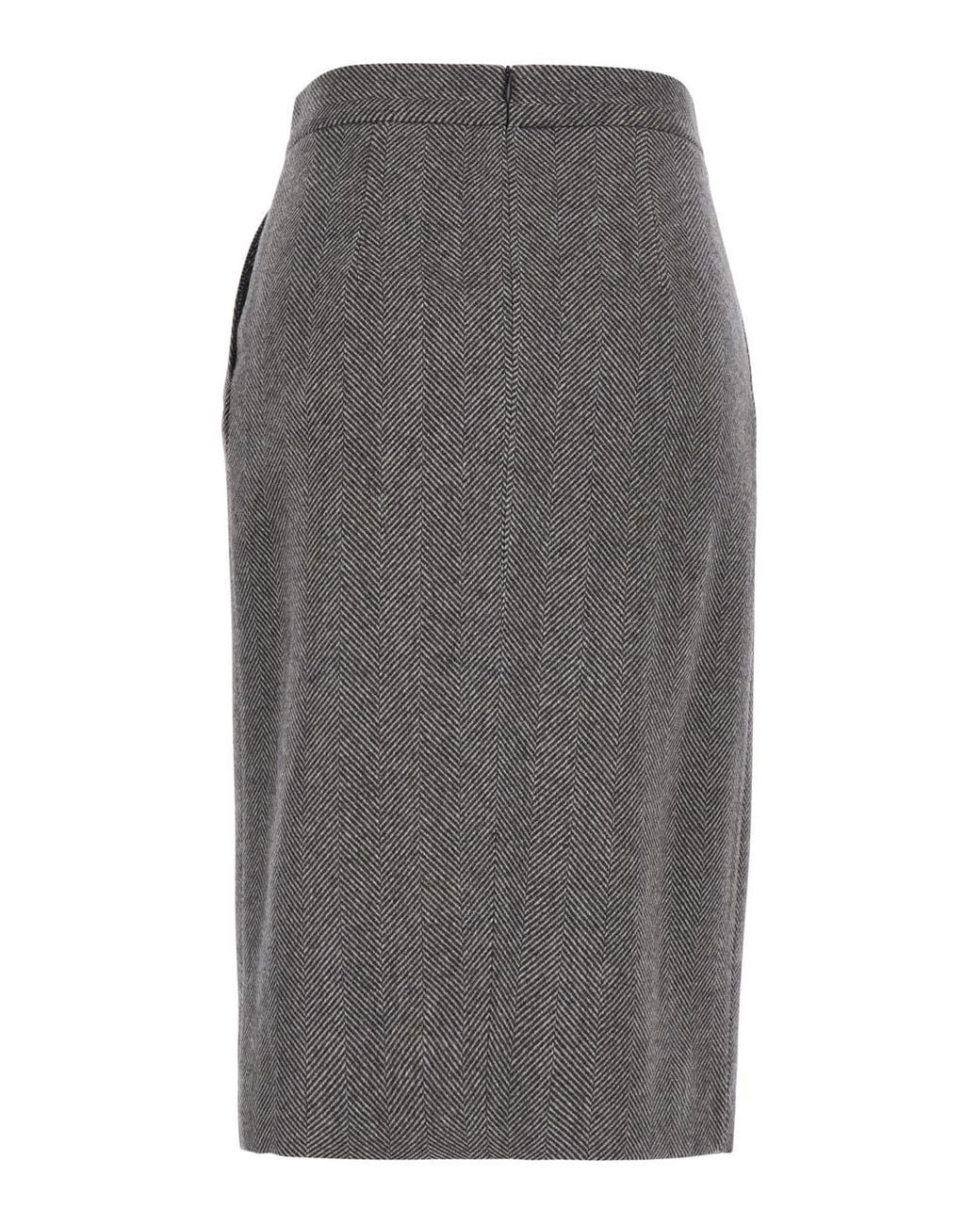 Antonelli Gray Skirt Svevia Virgin Wool