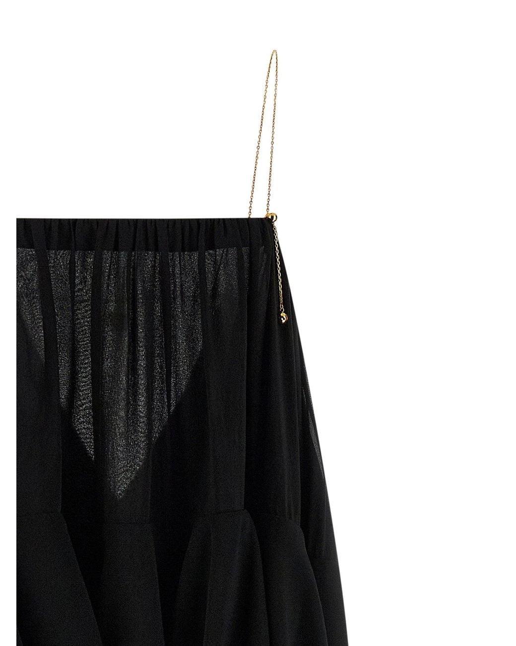 Circular Ruffle Fashion Chloé Silk Chiffon Ruffled Dress in Black | Lyst