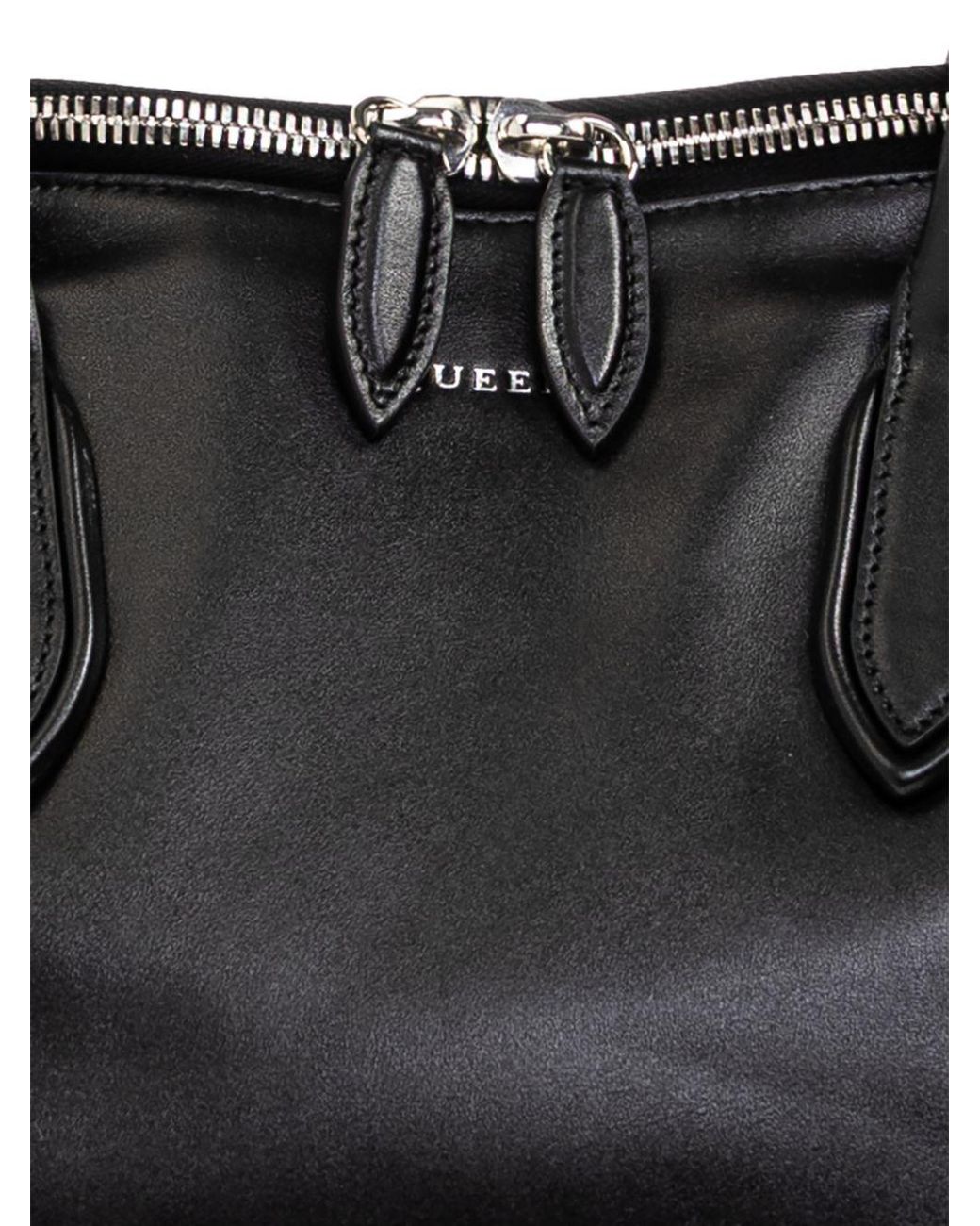McQueen Black Maxi Manta Shoulder Bag