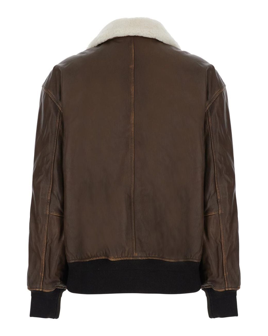 DUNST Brown A-2 Leather Blouson Lamb Coat
