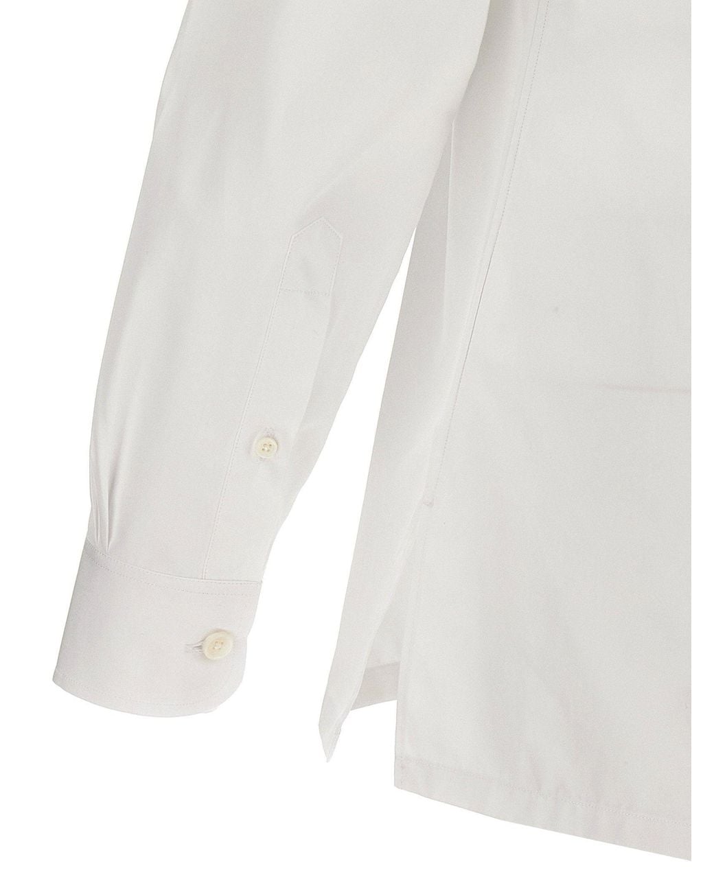 Givenchy White Logo-Embroidered Cotton Poplin Shirt for men