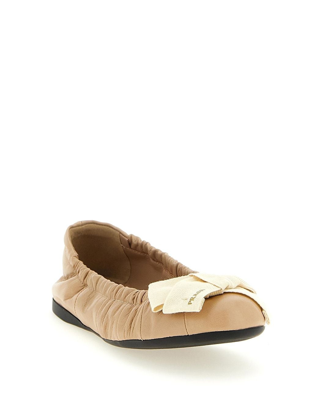 Prada Brown Calfskin Ballet Flats