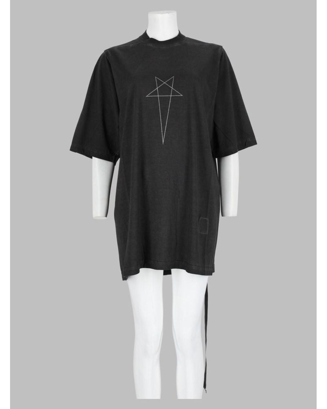 Rick Owens Black Jumbo T-Shirt Cotton T-Shirts And Polos