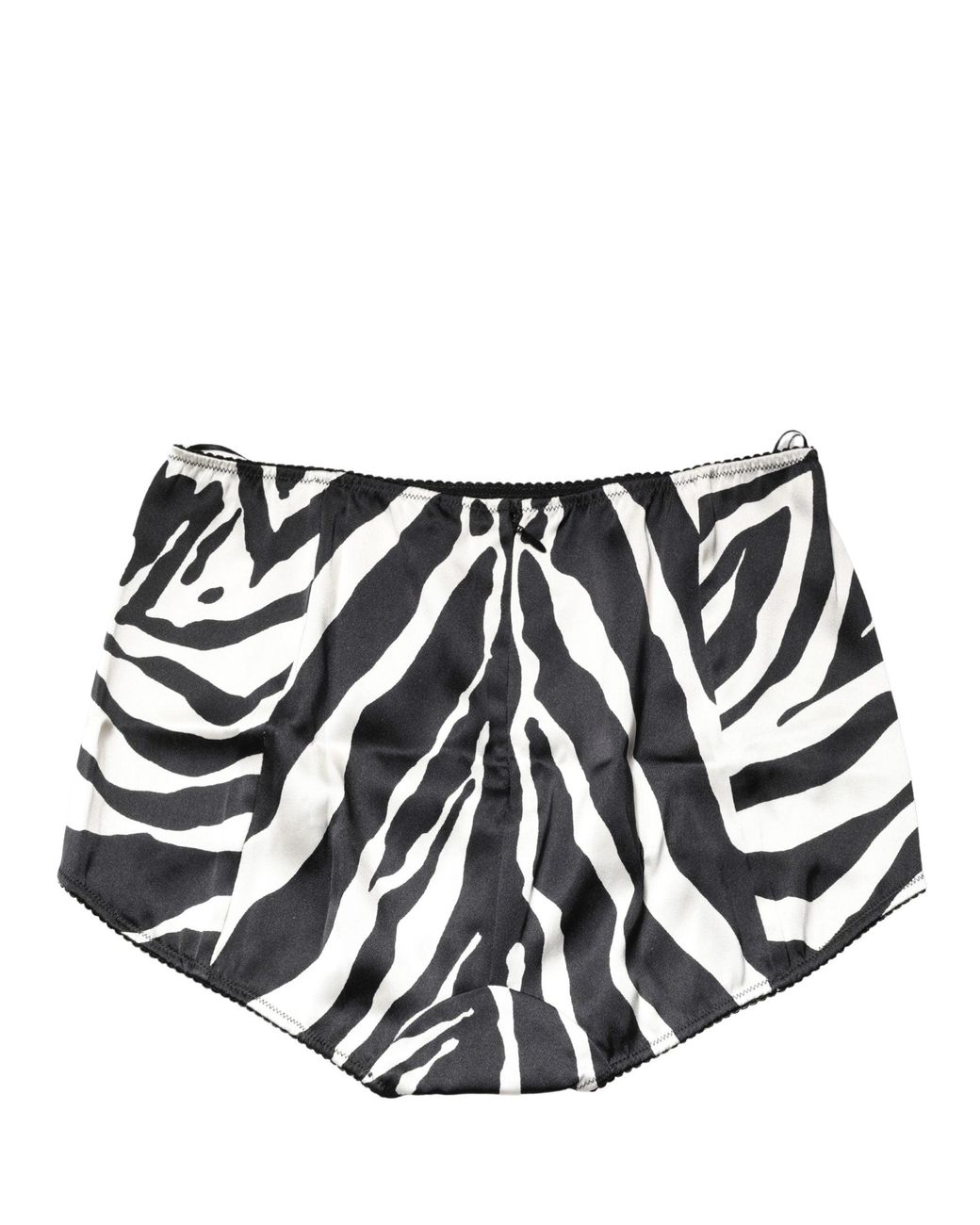 Dolce & Gabbana Metallic Dolce & Gabbana Zebra-Striped Silk Bodysuit