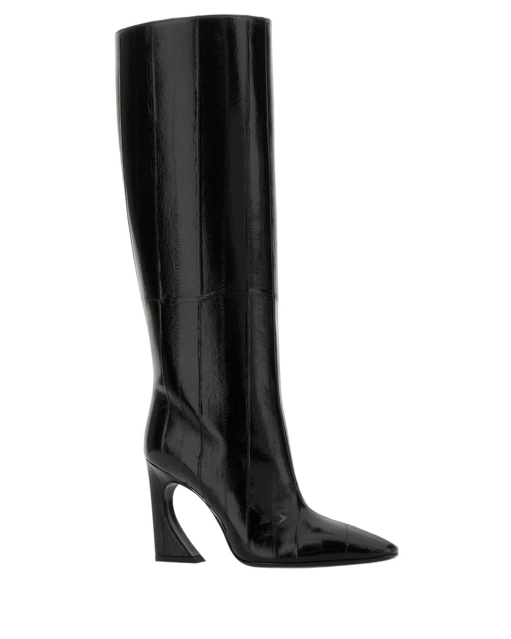 Fendi Black Fendi Patent Leather Knee-High Boot