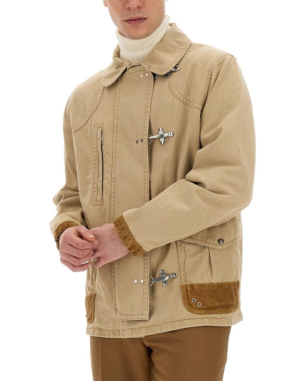 Fay Natural Fay 4-Hook Cotton Jacket for men