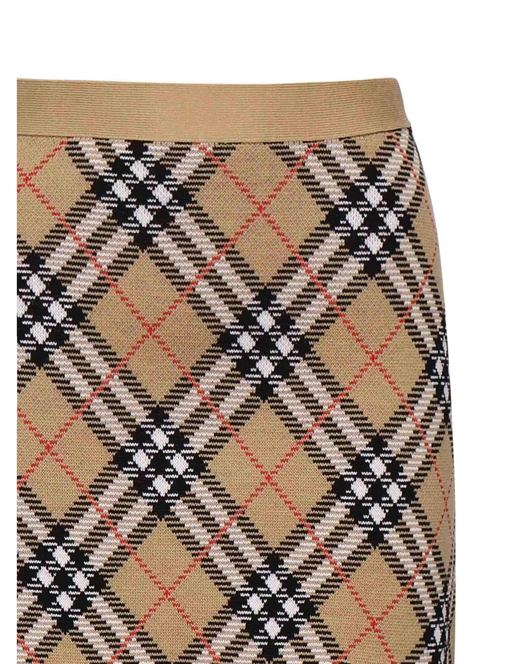 Burberry White Check Wool Mini Skirt