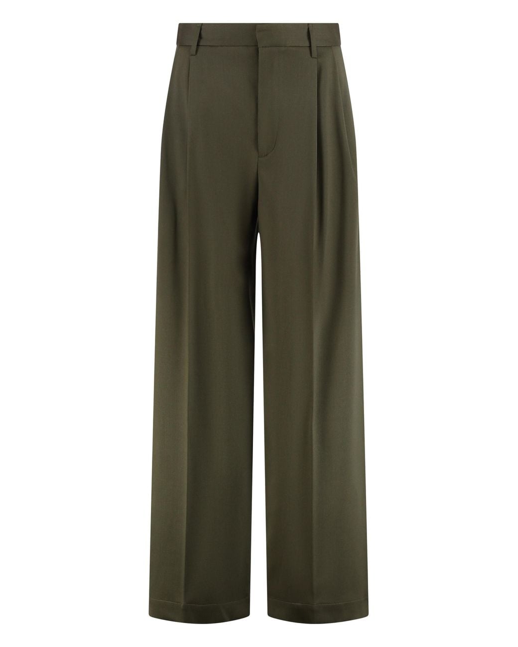 DARKPARK Green Trousers Chicago High-Waist Wool Wide-Leg
