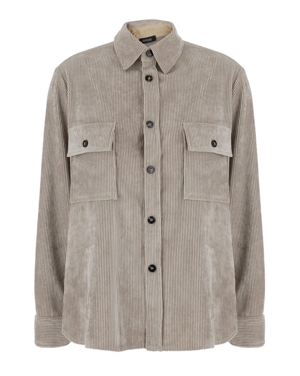Le Plain Gray Corduroy Shirt Blouses