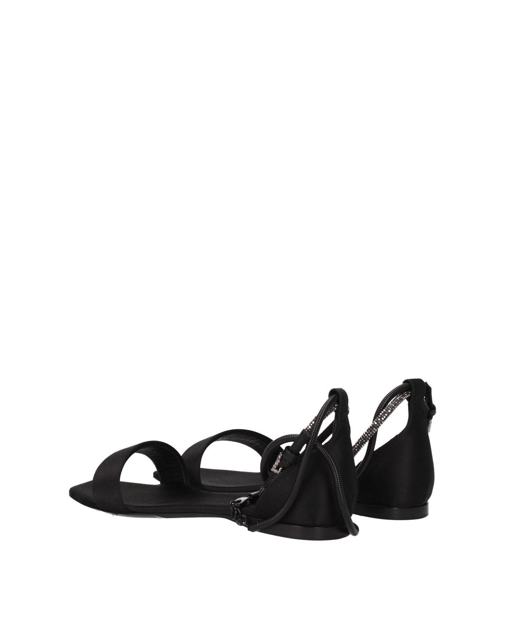 Max Mara Black Satin Flat Sandals
