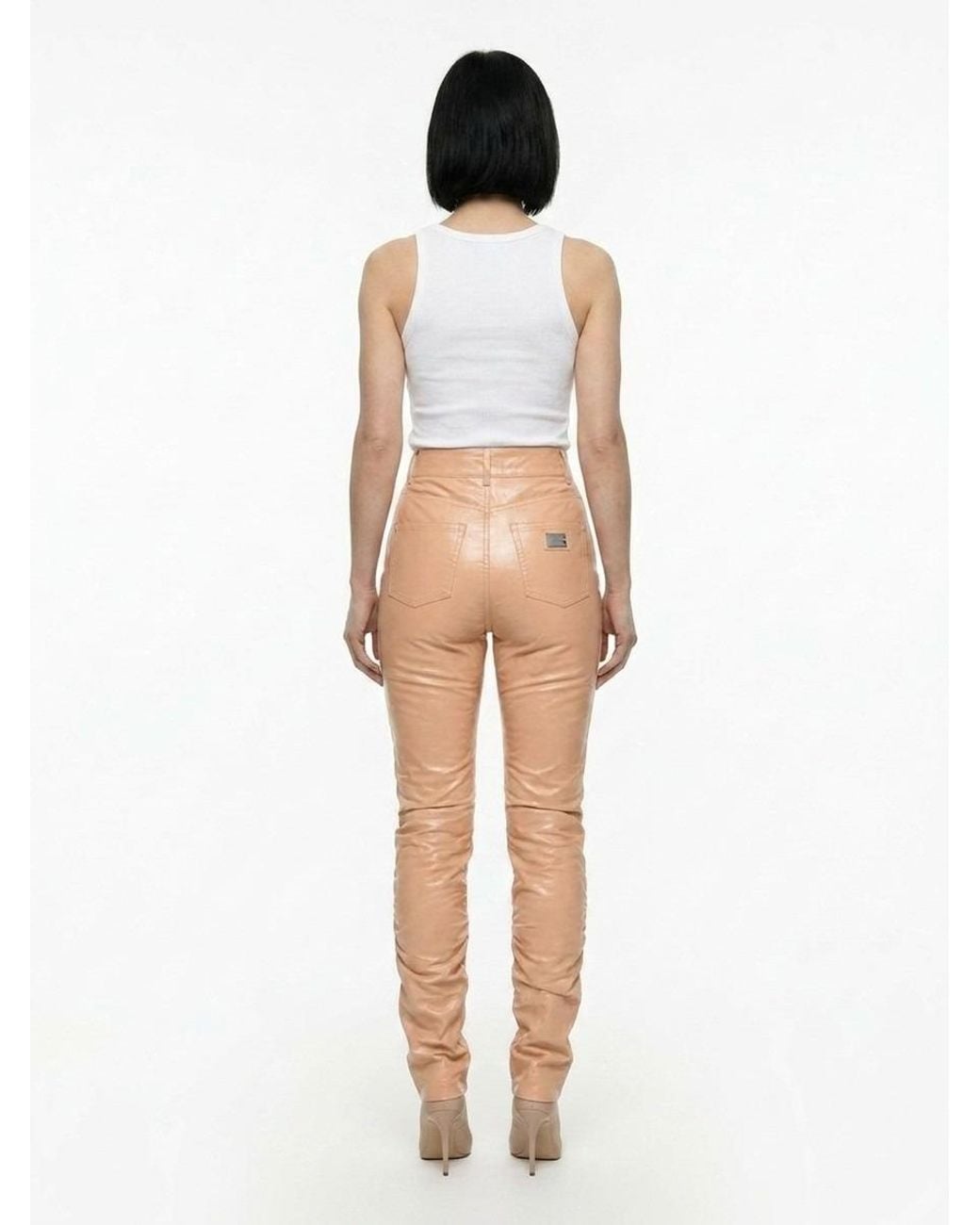 Dolce & Gabbana White Leather Pants