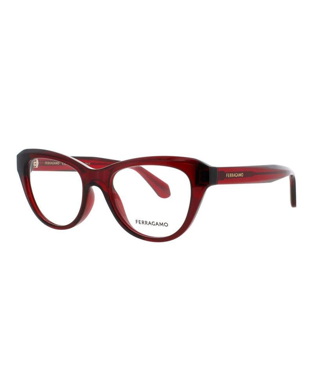 Ferragamo Brown Salvatore Eyeglasses Cat Eye Full Rim, Transparent Frame And Clear Demo Lenses Lens Sf2989616