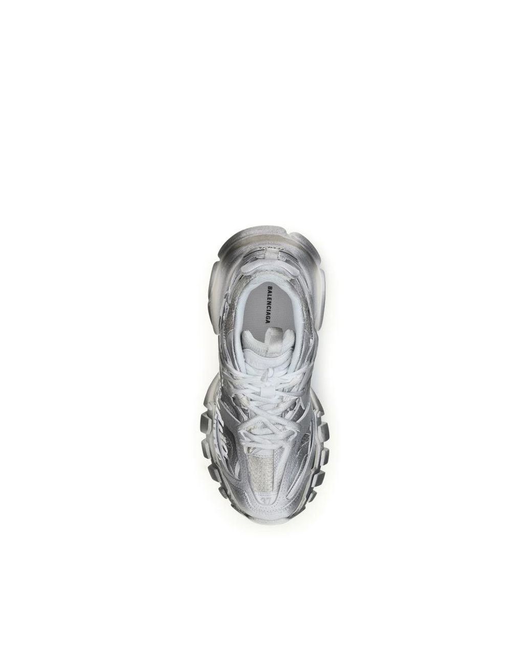 Balenciaga White Gray Polyamide Athletic Sneakers