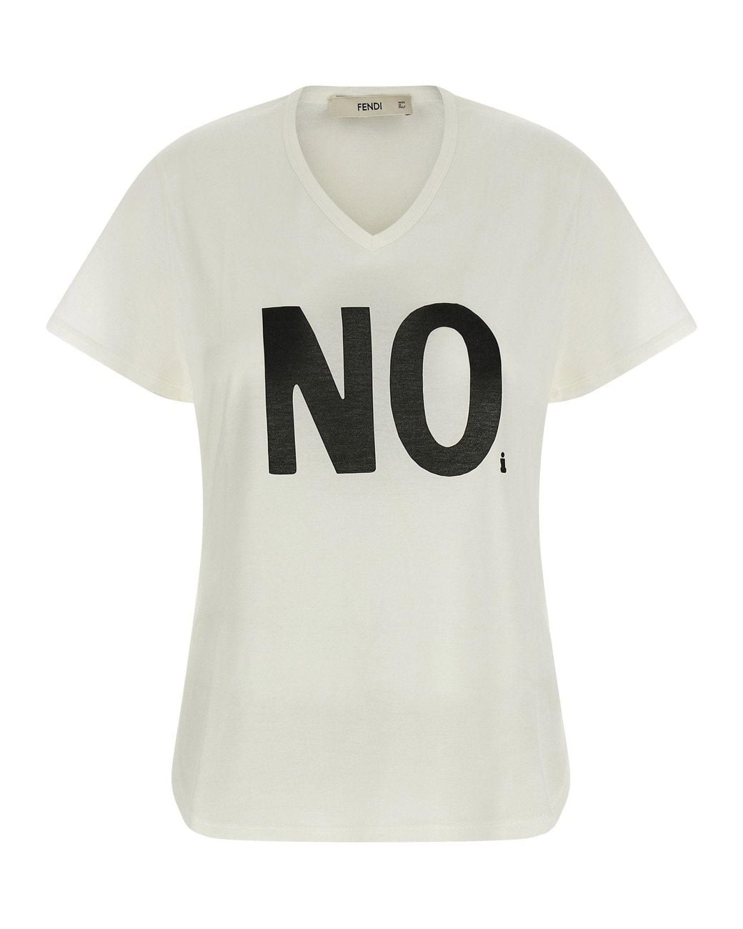 Fendi White Logo-Print T-Shirt