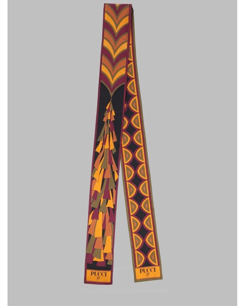 Emilio Pucci White Printed Silk Bandeau Scarf Scarfs