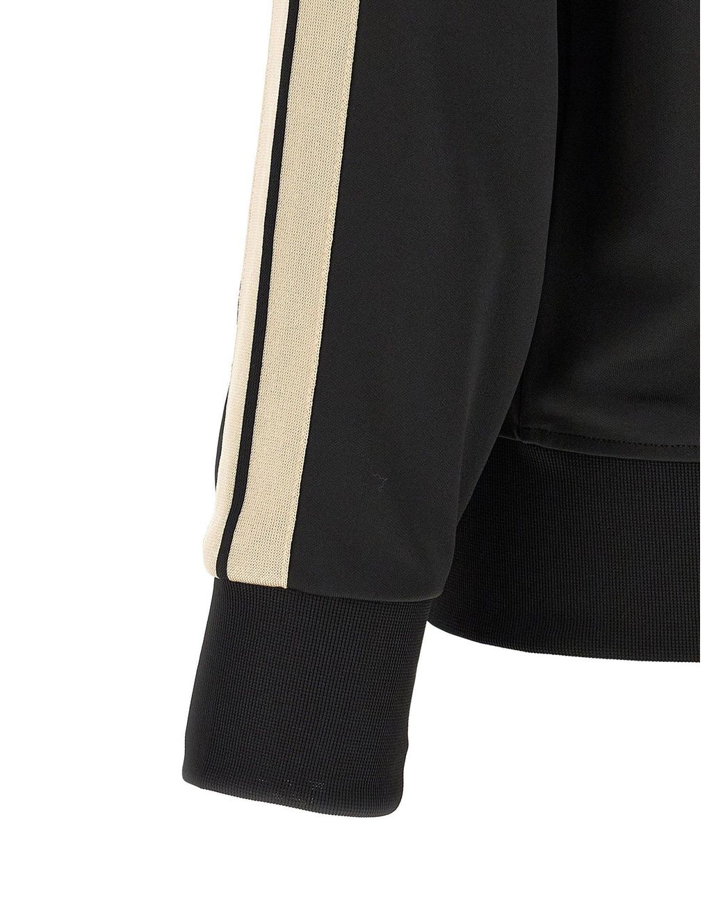 Palm Angels Black Track-Stripe Technical Sweatshirt for men