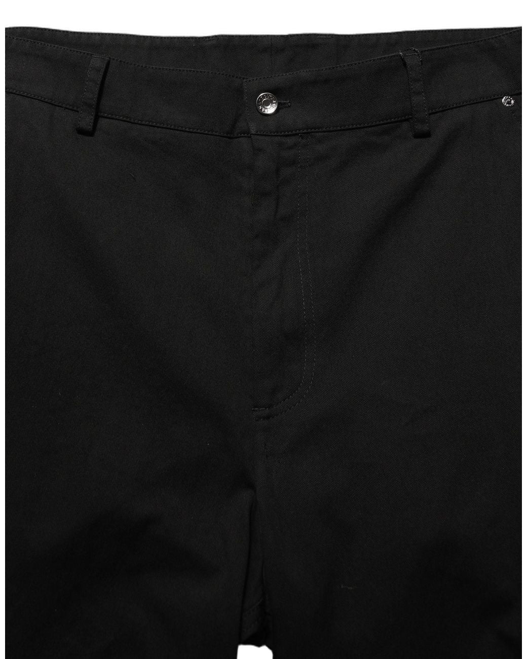 Dolce & Gabbana Black Mid Waist Straight Trouser Pants Cotton for men