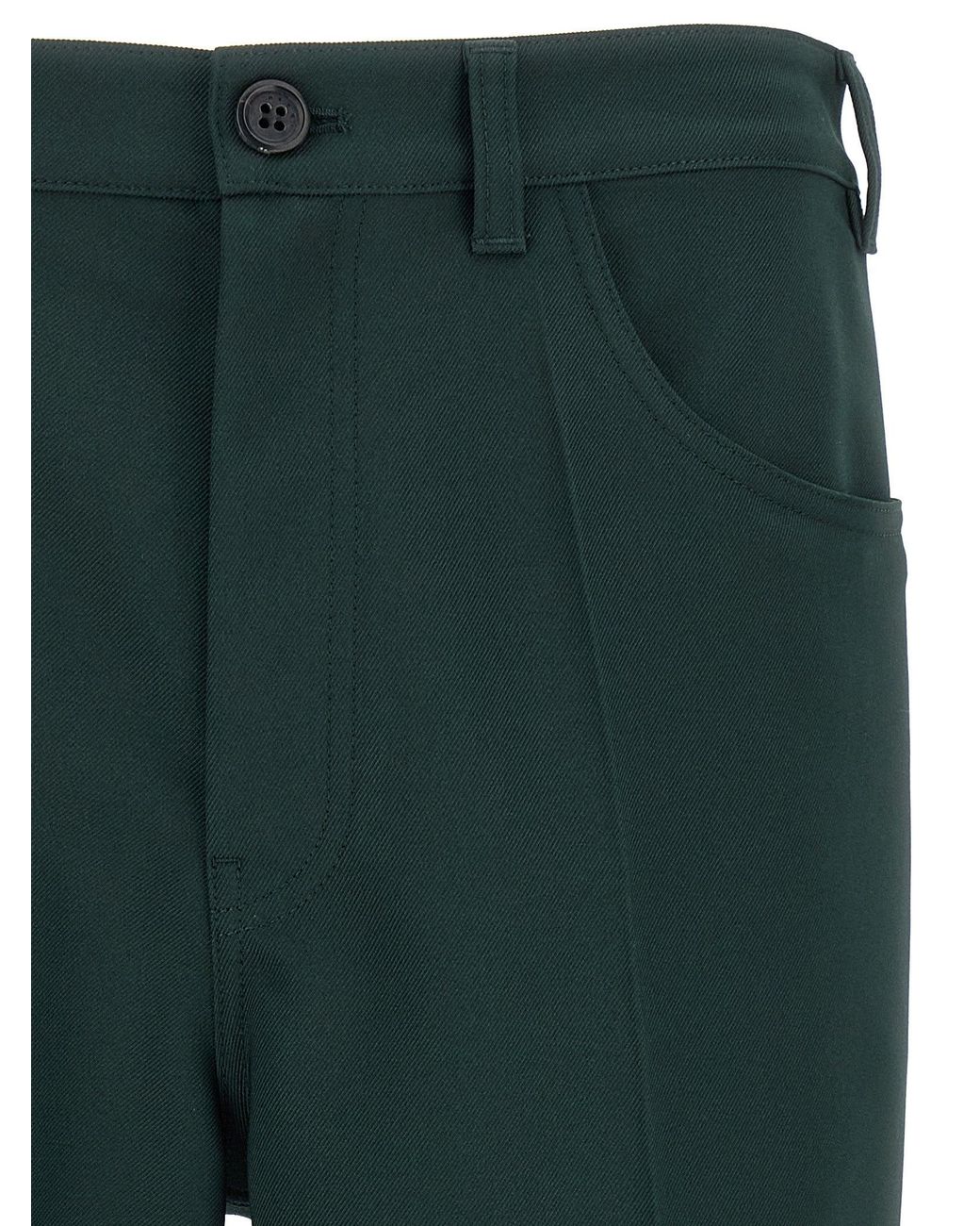 Marni Green Polyester Pants for men