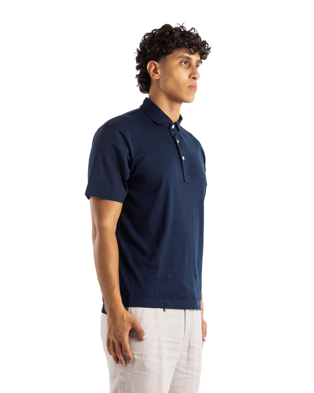 Handvaerk Blue Handvaerk Pima Cotton Polo Shirt for men
