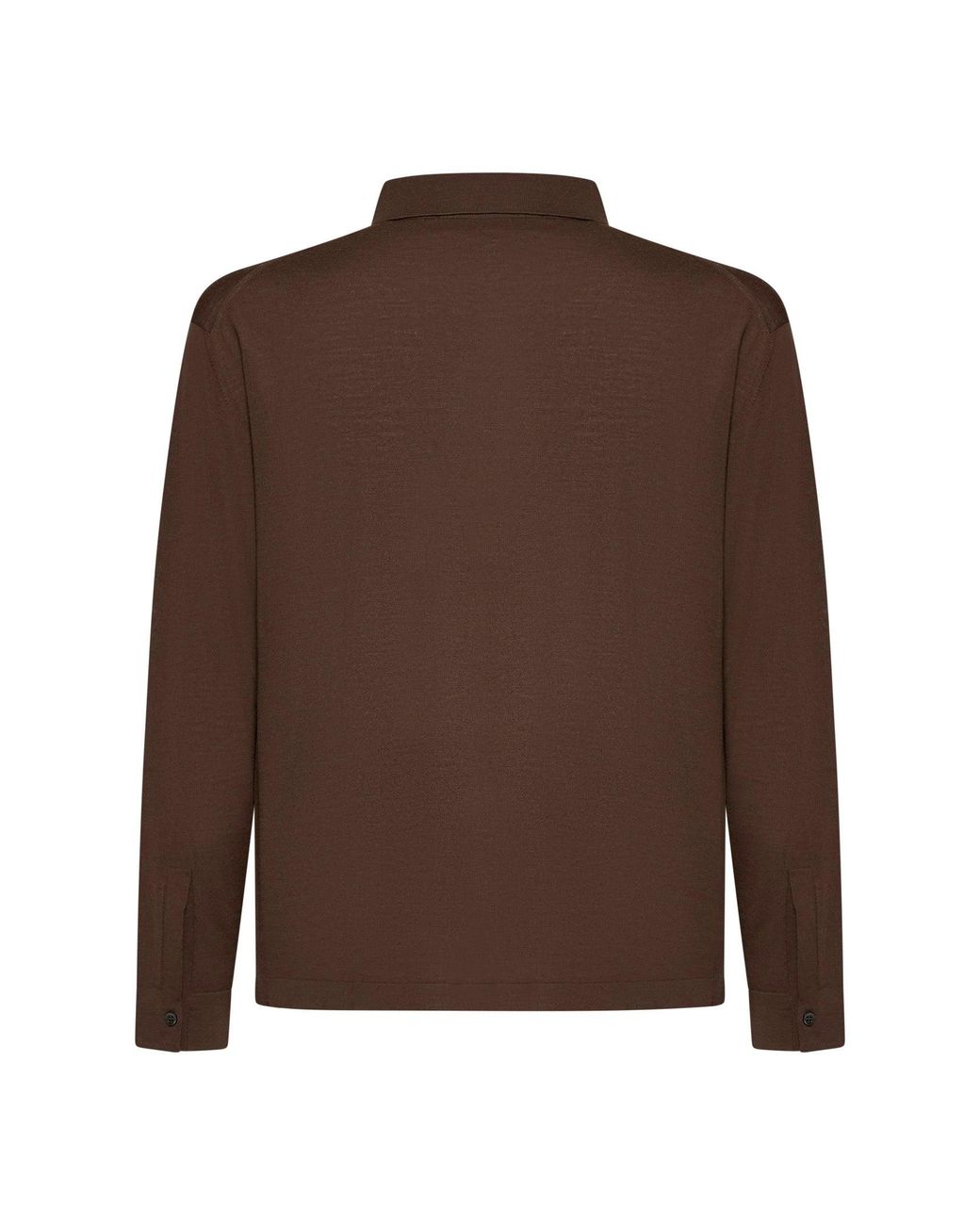 D 40 Brown Virgin Wool Knit Shirt for men