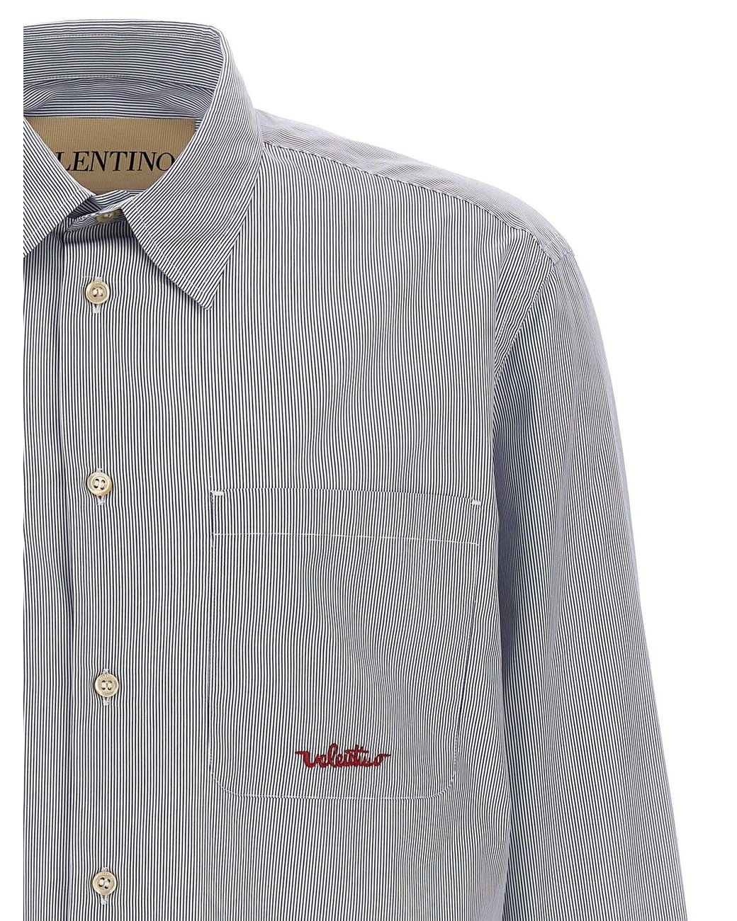 Valentino Garavani Gray Striped Cotton Shirt