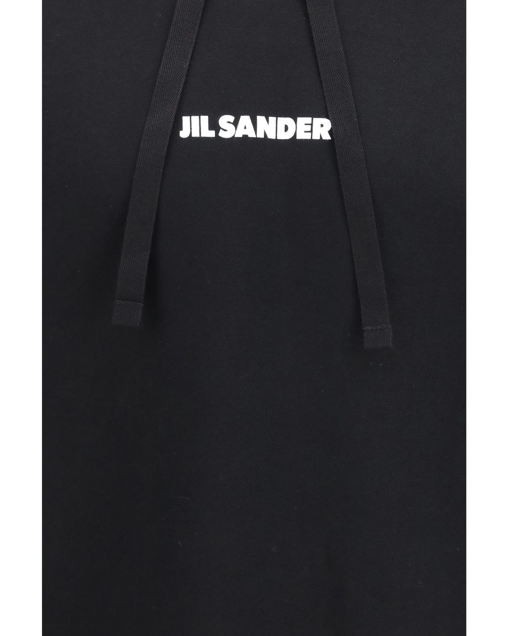 Jil Sander Black Hoodie Cotton Logo-Detail Sweatshirts for men