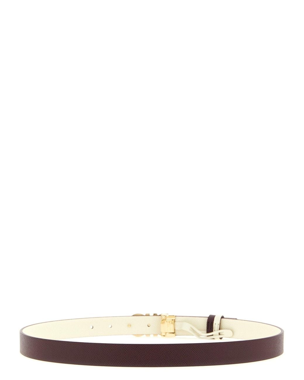 Ferragamo White Doppio Gancini Belt