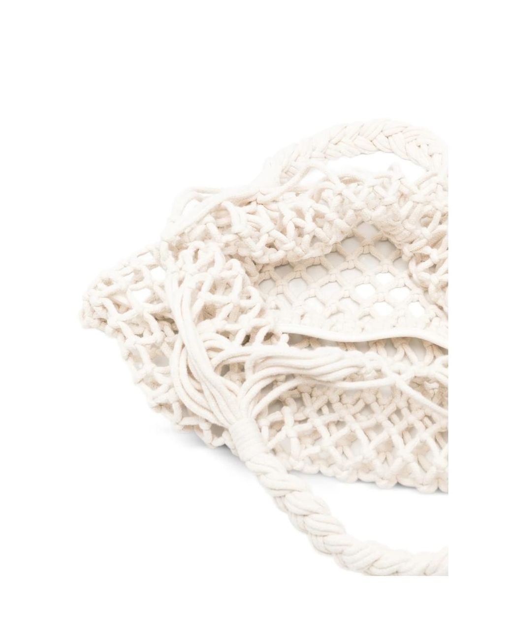 Frankie Shop White Net Tote Bag Naia Ecru Fabric
