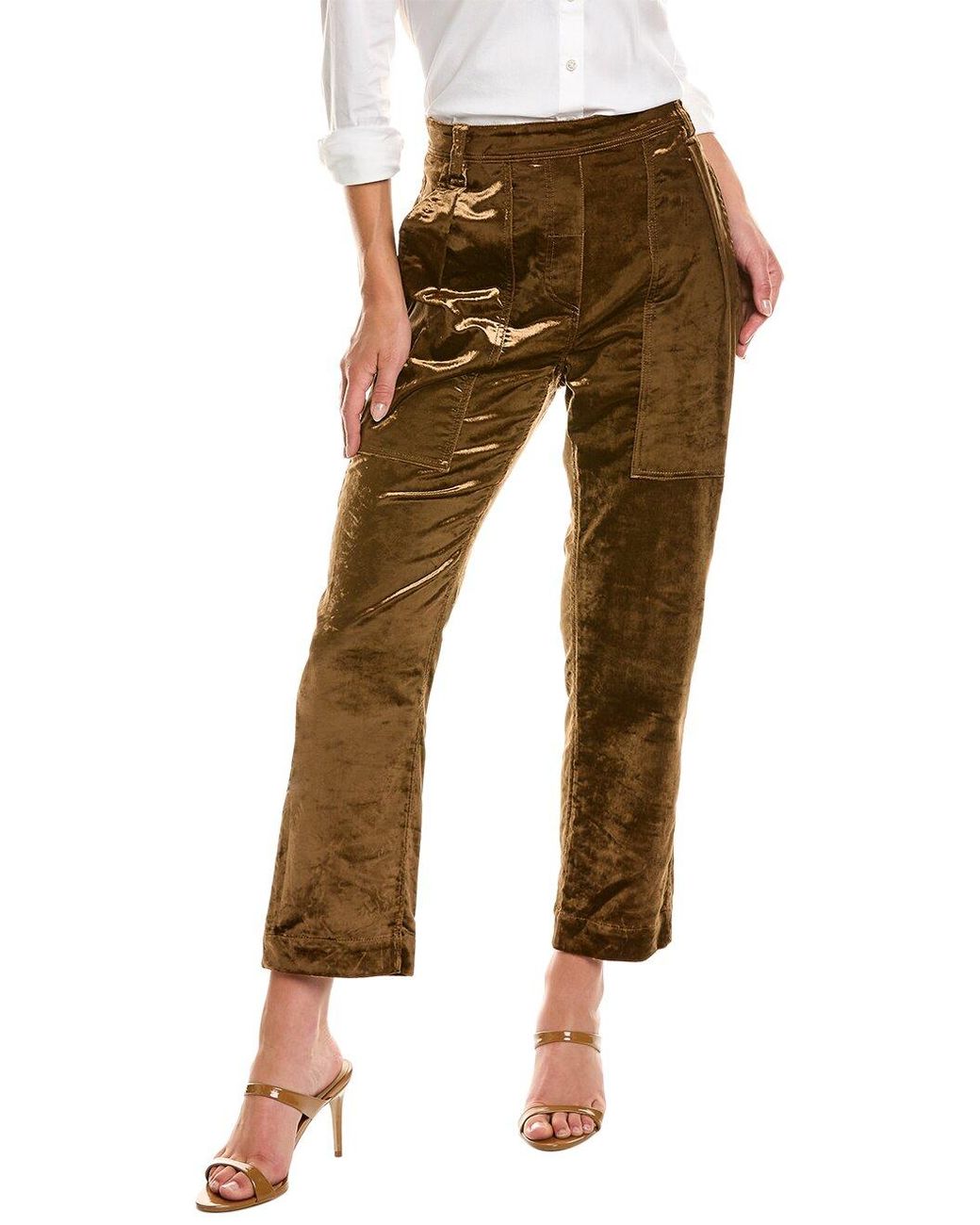 Brunello Cucinelli Natural Velvet High Waisted Trousers