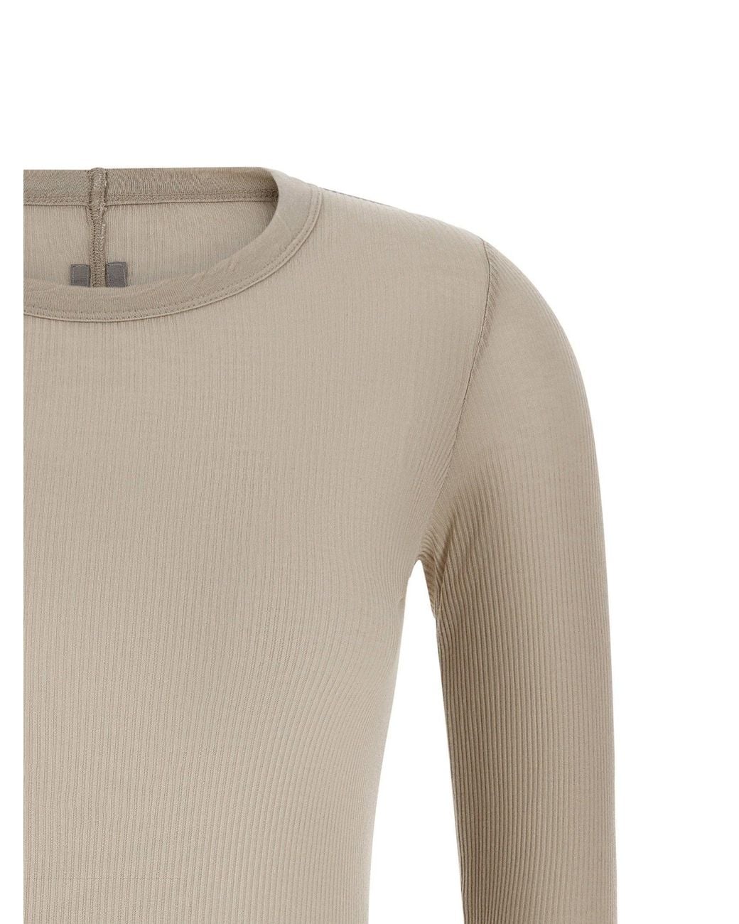 Rick Owens Natural Rib Ls T T-Shirt